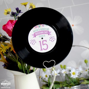 7" vinyl record wedding table numbers