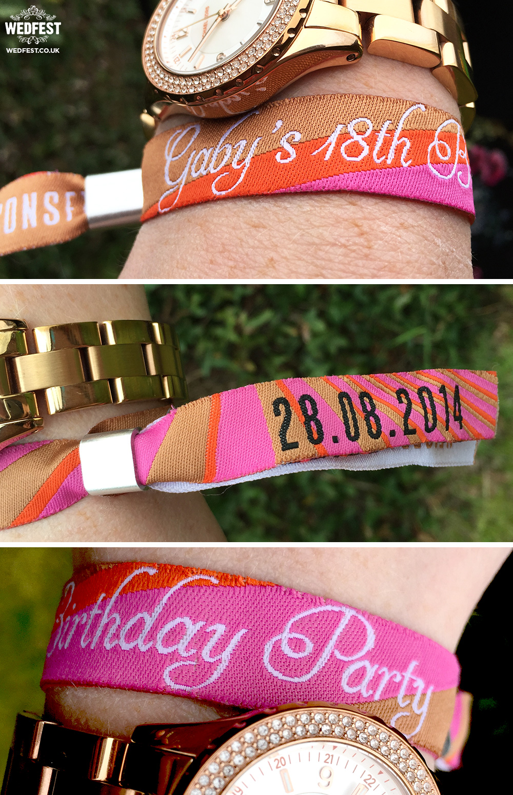 festival birthday party wristbands