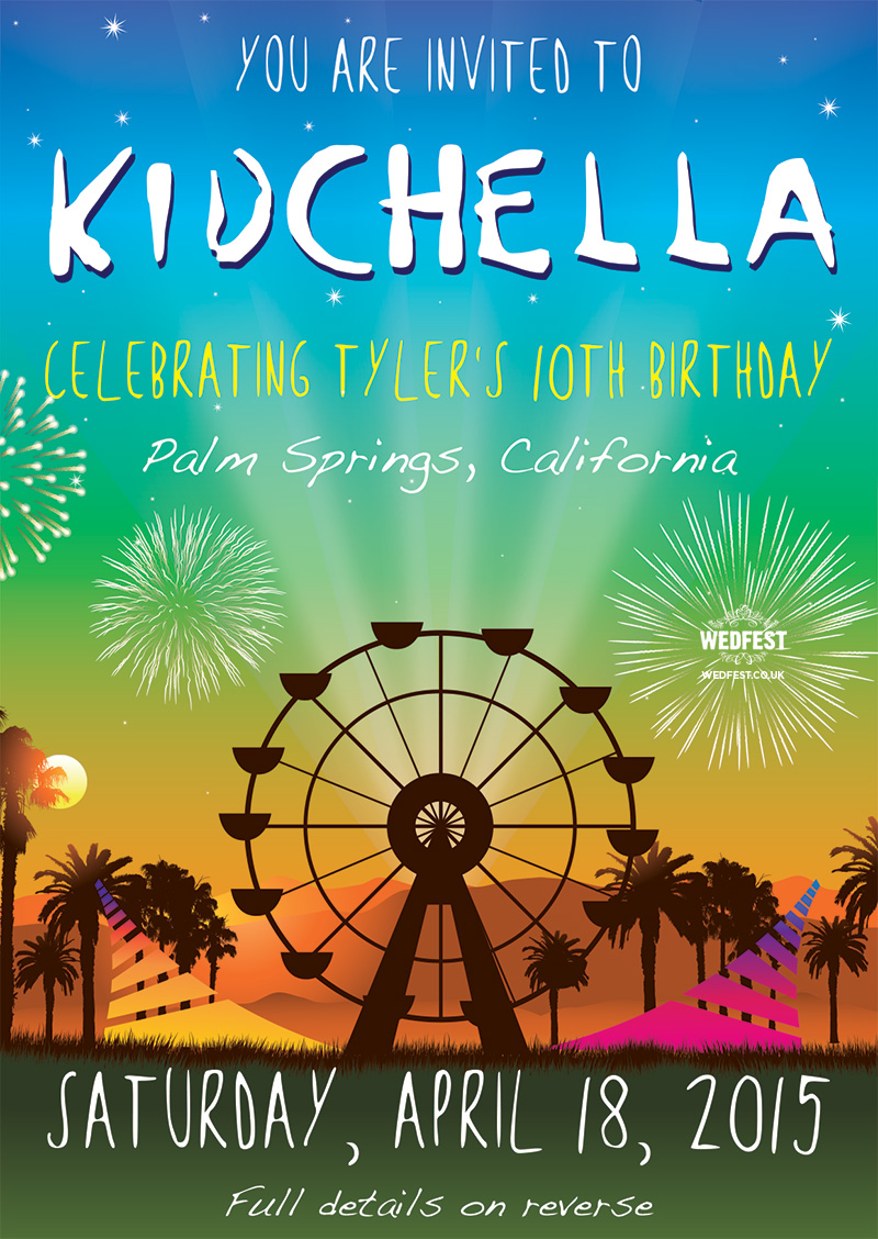 Kidchella Birthday Party Invites