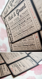 kraft card ticket wedding invitations