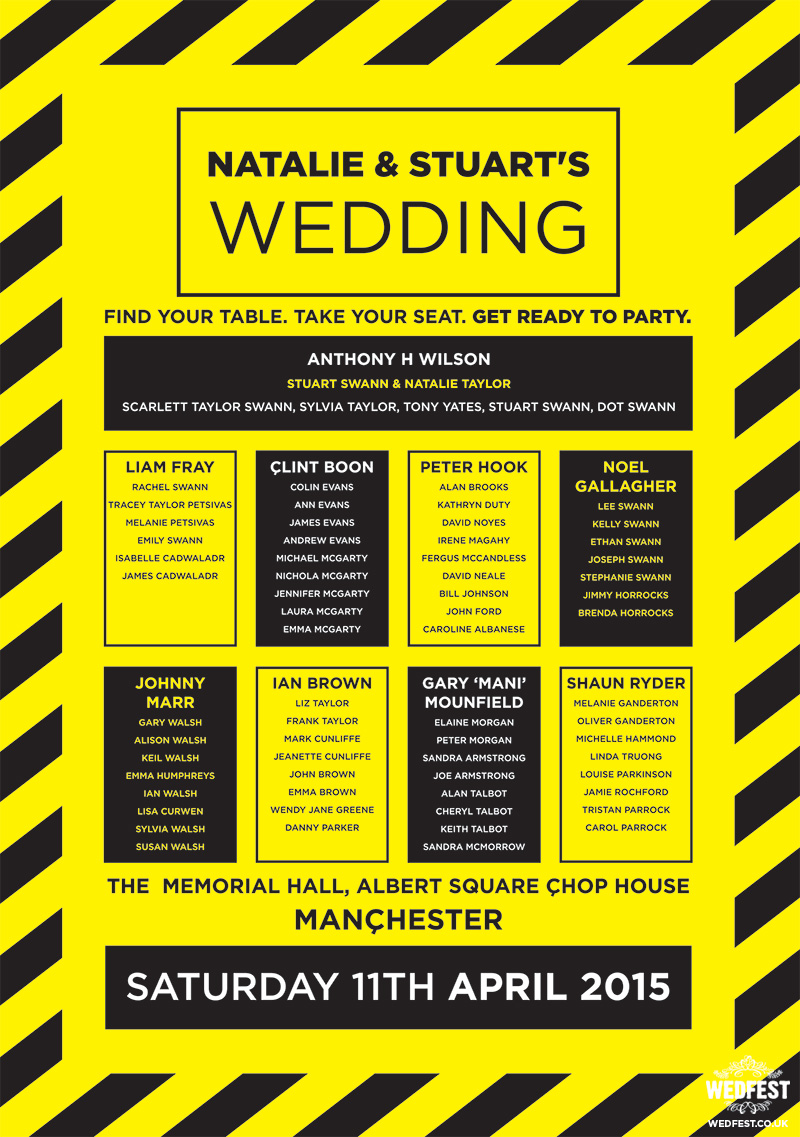 the hacienda fac51 manchester wedding table seating plan