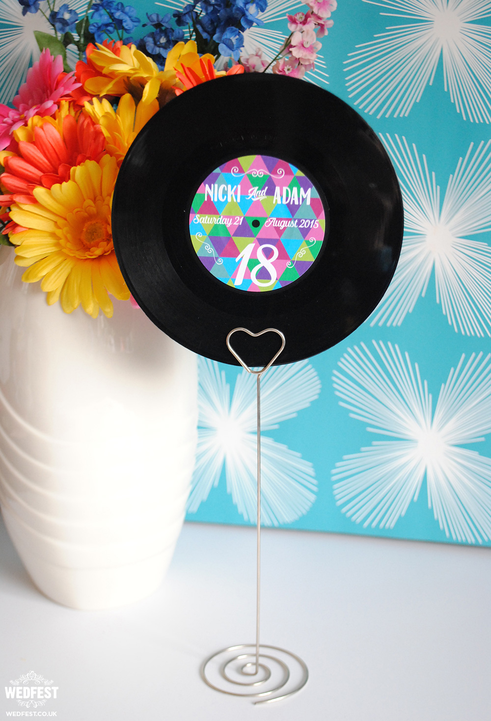 vinyl record wedding table number