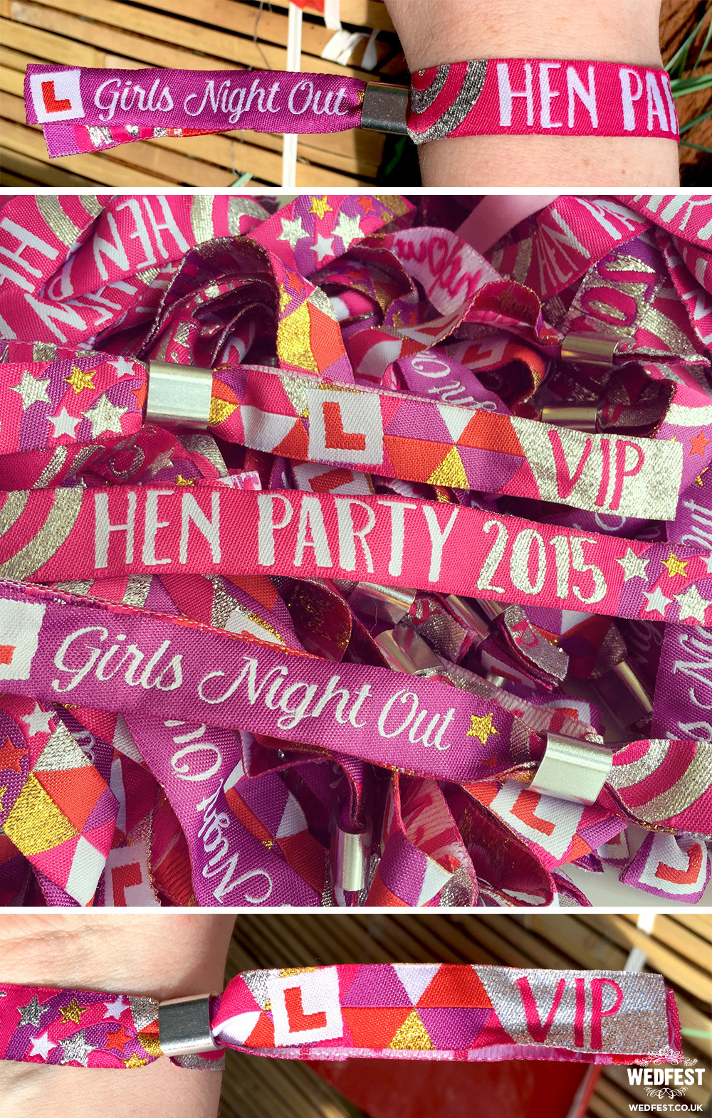 hen party fabric wristbands