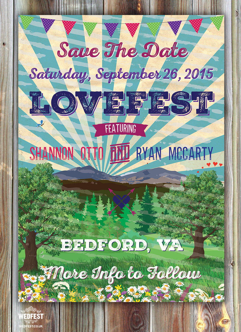 lovefest wedding save the date