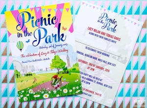 picnic themed wedding invitation