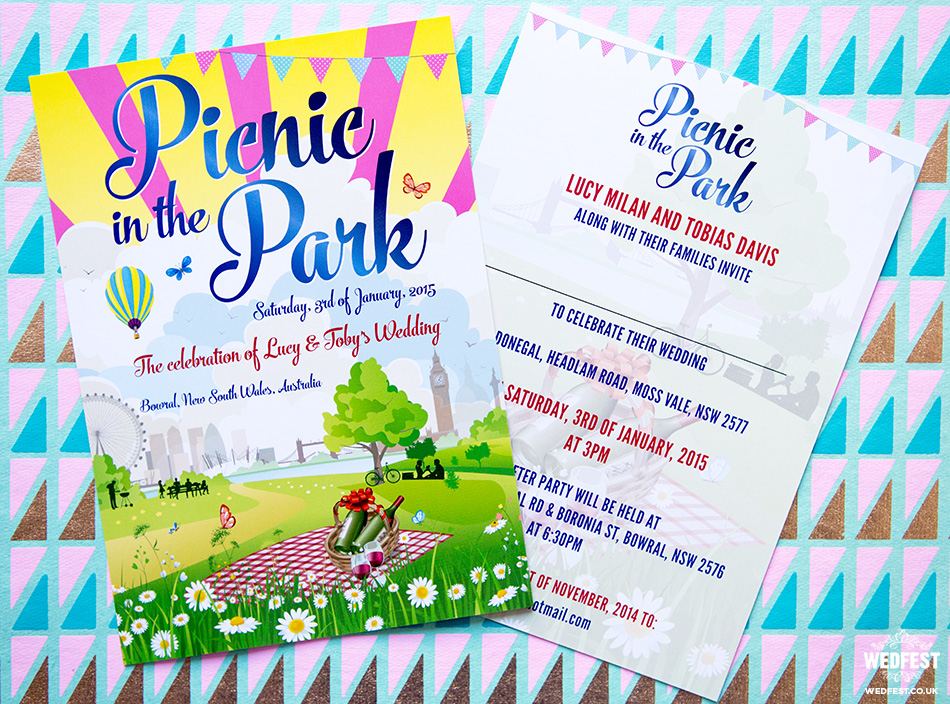 picnic themed wedding invitation