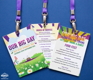 wedding festival programme lanyard