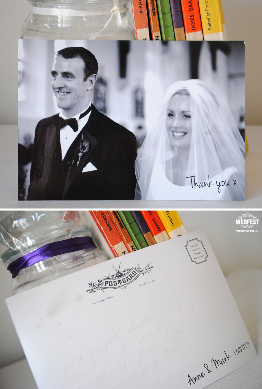 wedding thank you card postcards