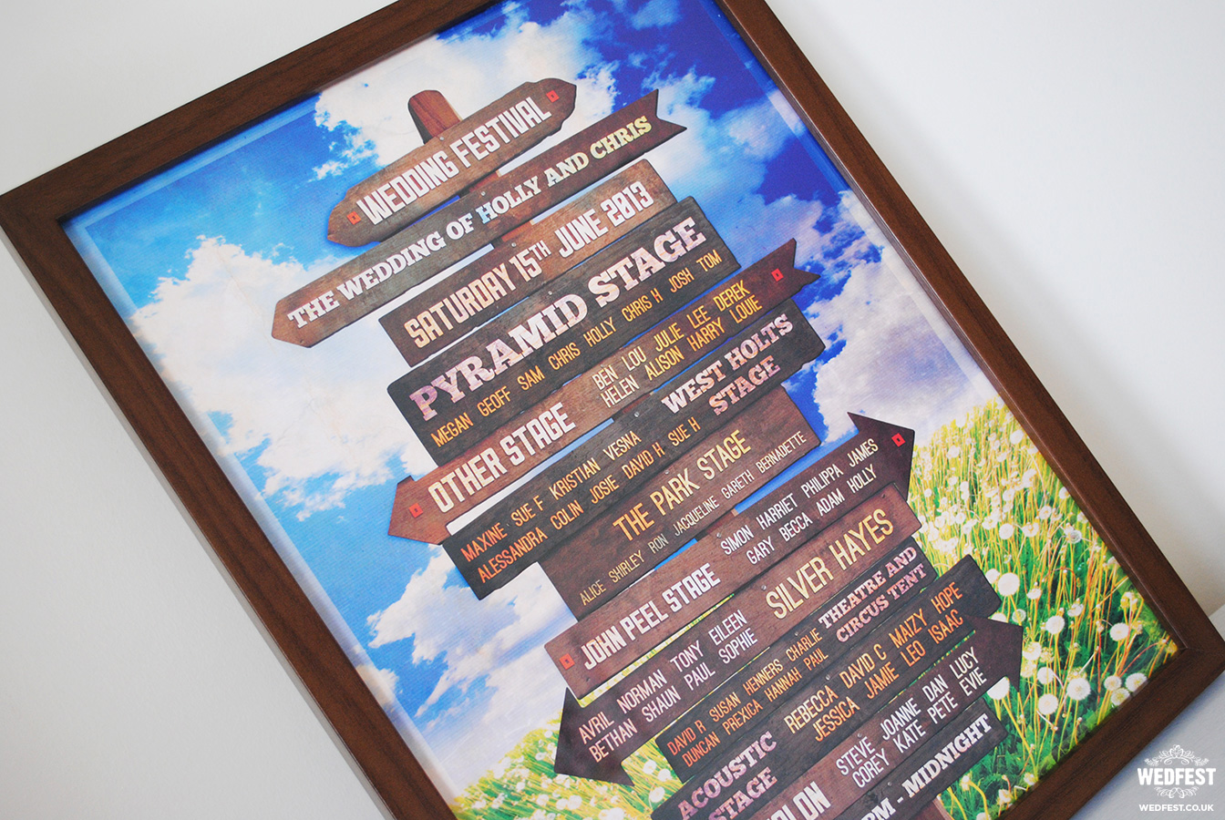 wedfest wooden sign wedding table plan