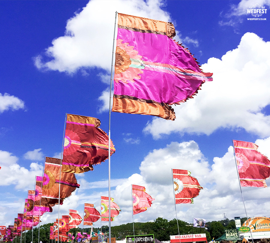 glastonbury festival flags wedfest