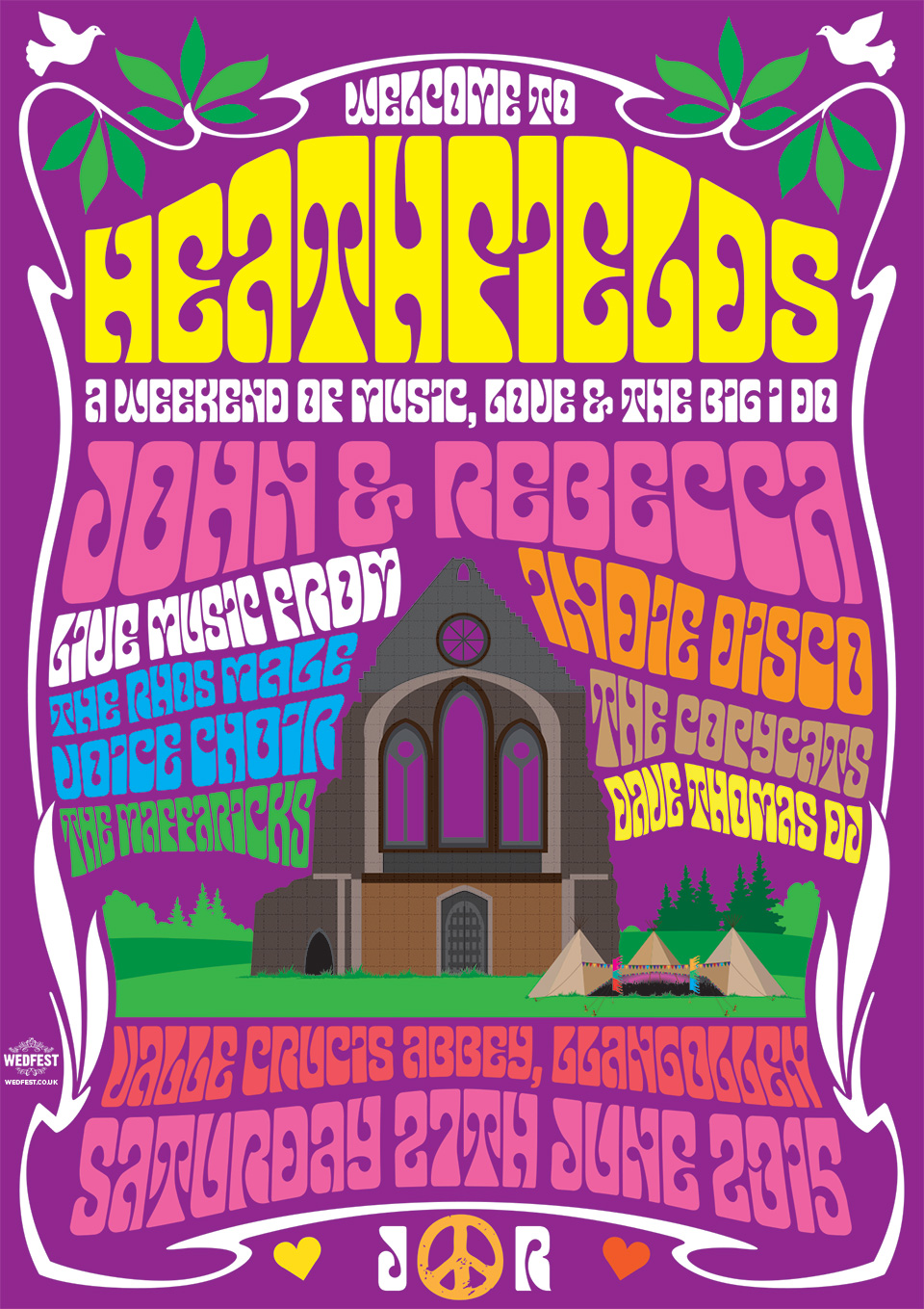 psychedelic poster wedding invitation