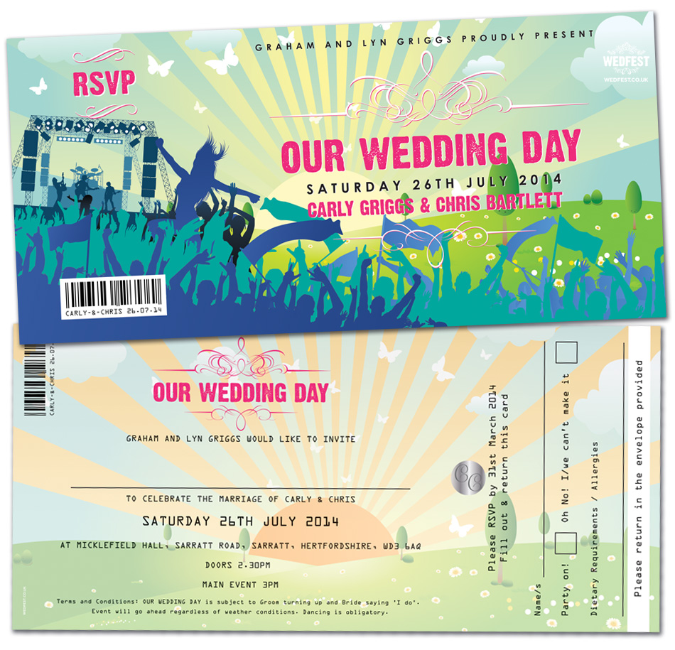 Wedfest Festival Wedding Invites