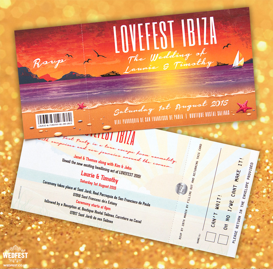 Lovefest Ibiza Wedding Invitations