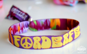psychedelic wristband wedding favours