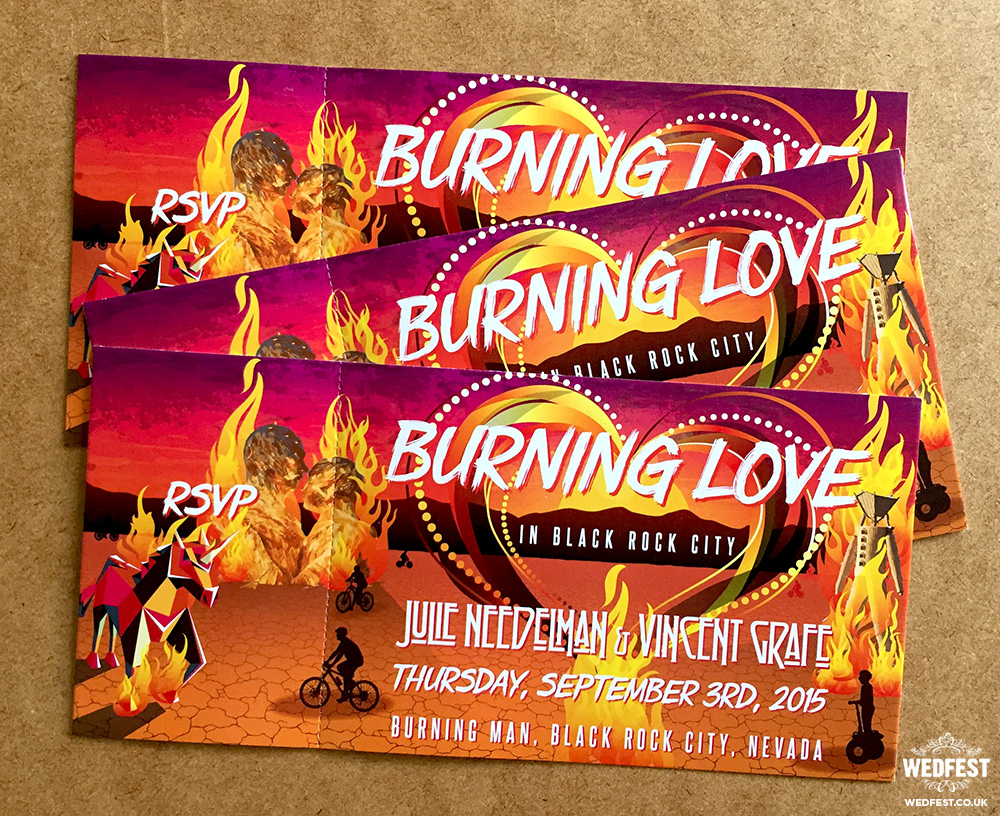 burning man wedding invitations