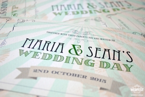 green vintage chic wedding invites