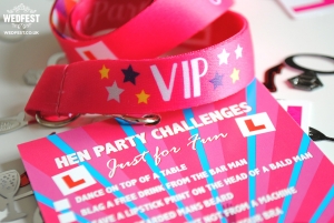 hen party challenges lanyard cards