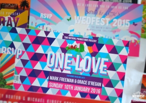 one love geometric wedding invitation