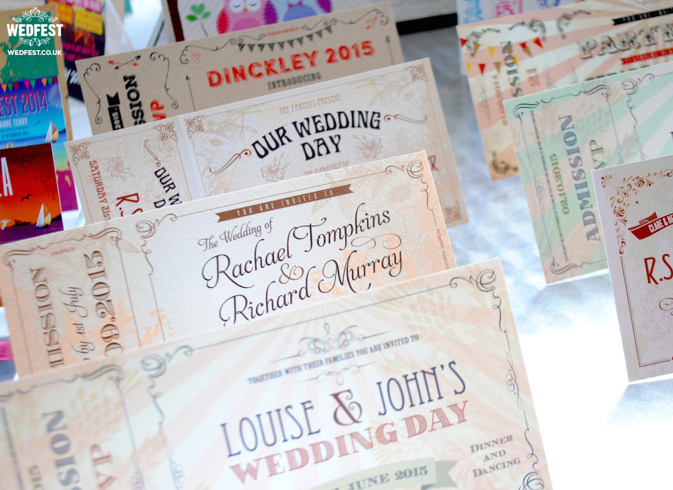 wedfest vintage ticket wedding invites