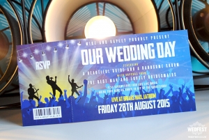 concert ticket wedding invites