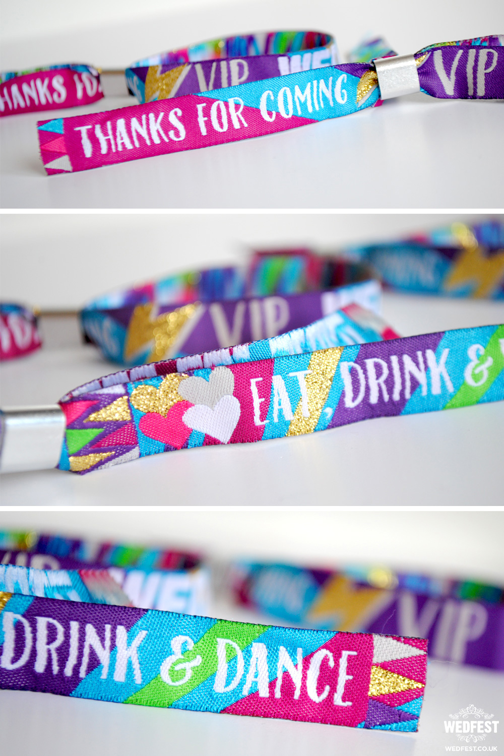 generic wedfest festival wedding wristbands