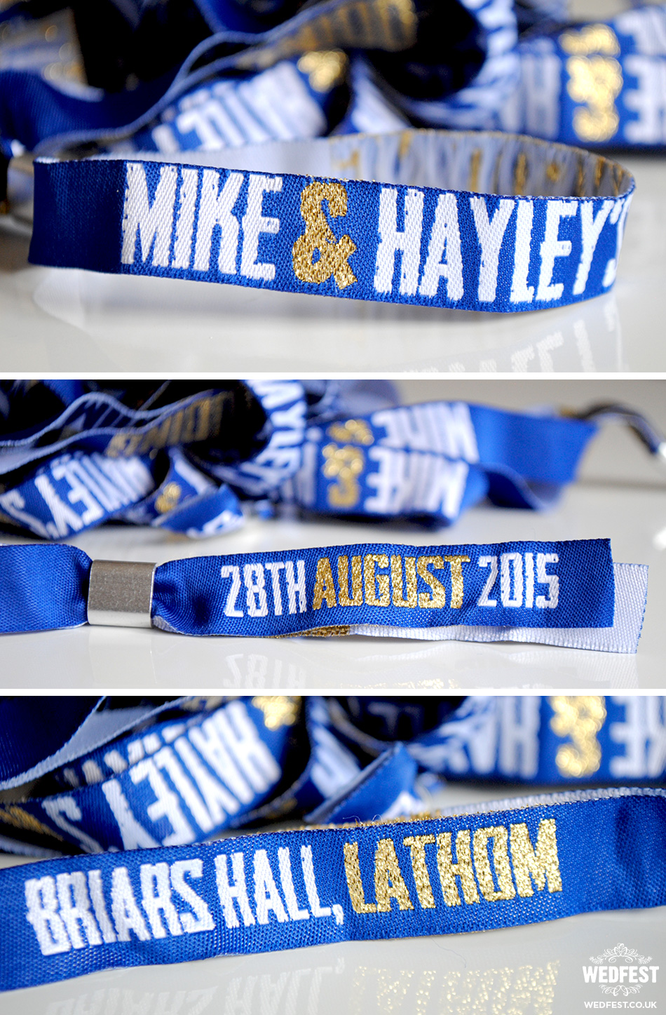 personalised concert wristband wedding favours