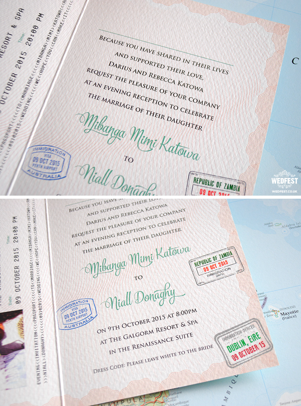 Personalised Passport Wedding Invites