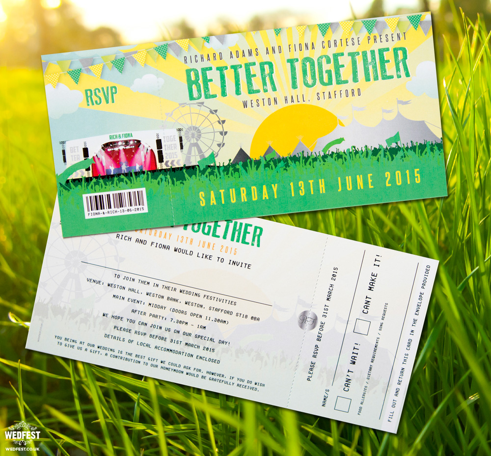 better together festival wedding invitation