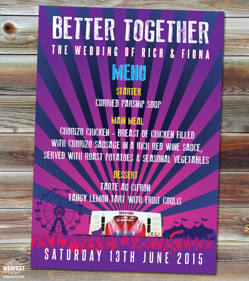 better together festival wedding menu