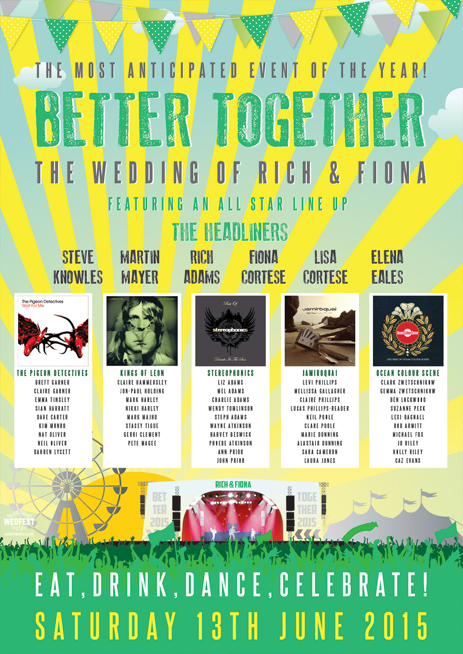 better together music festival wedding seating plan