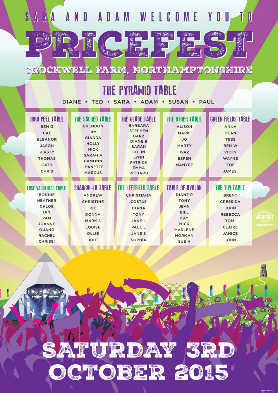 Crockwell Farm Festival Wedding Seating Plan