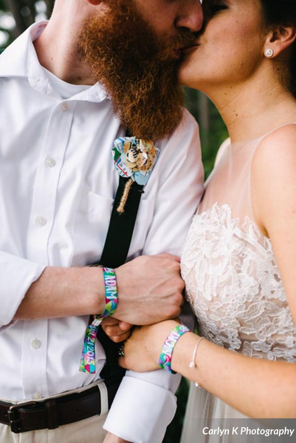 festival wedding bride & groom wristbands