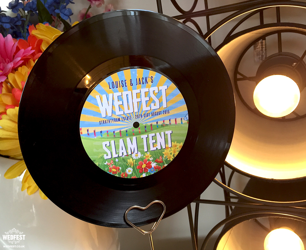 festival wedding vinyl record table name