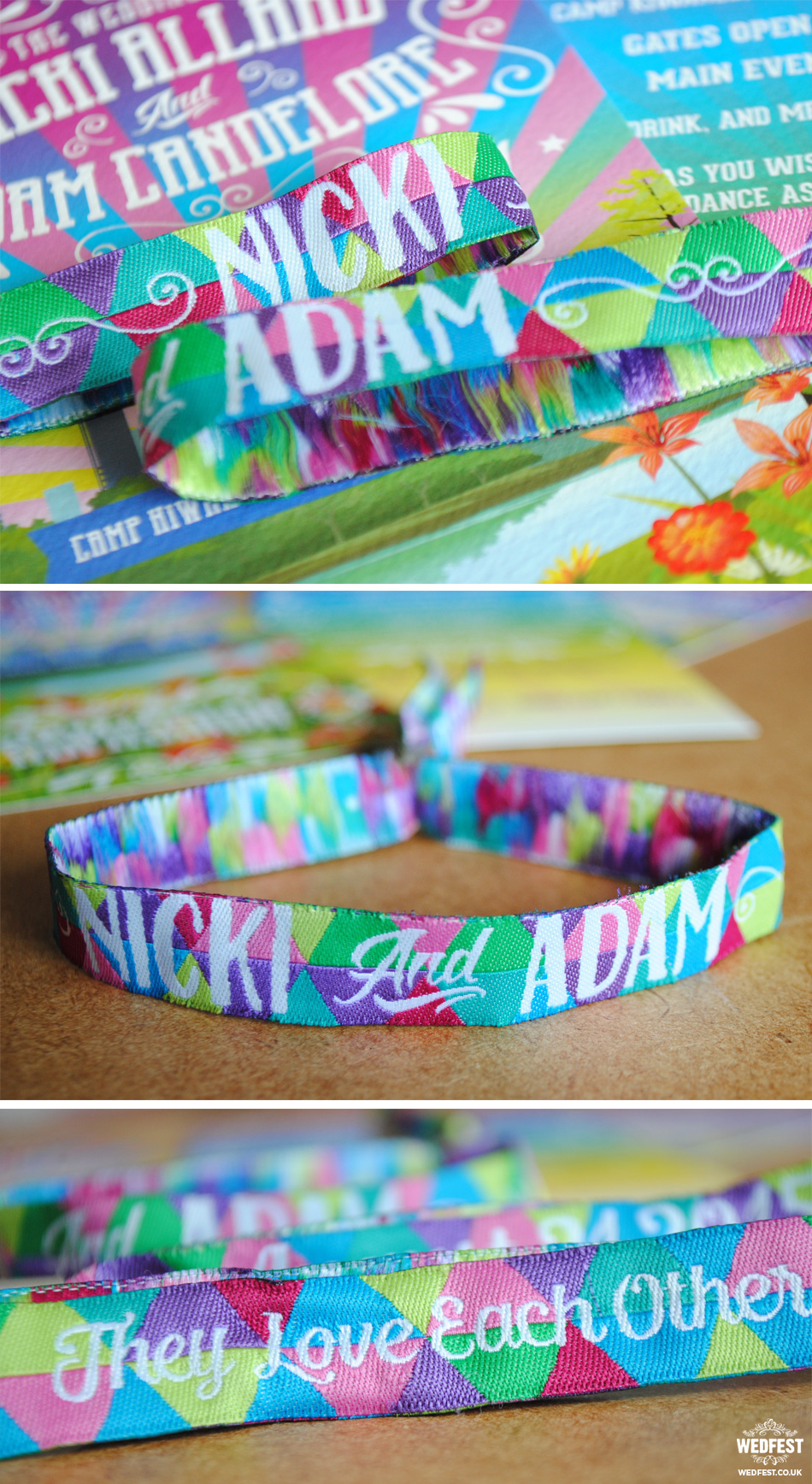 festival wedding wristbands