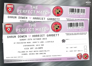 football ticket wedding invites