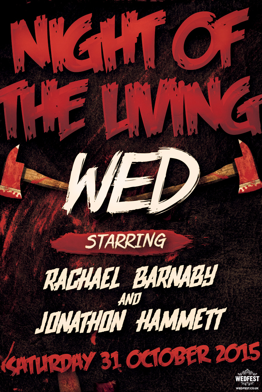 night of the living wed wedding invites