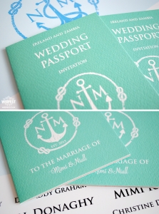 passport themed wedding invitation