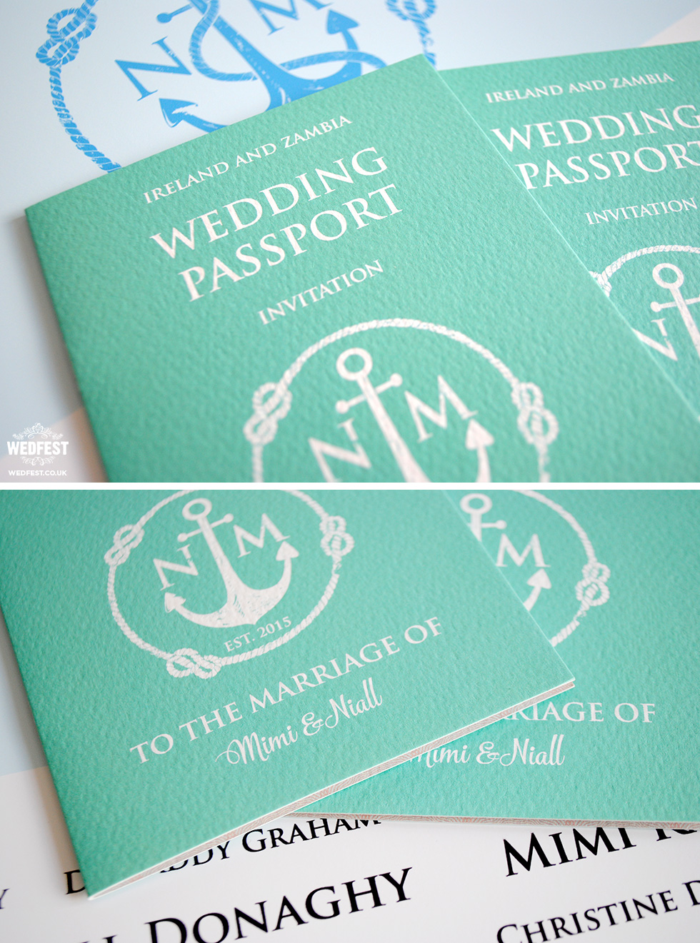 passport themed wedding invitation