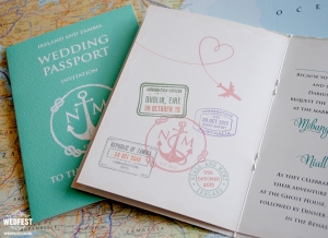 passport themed wedding invite