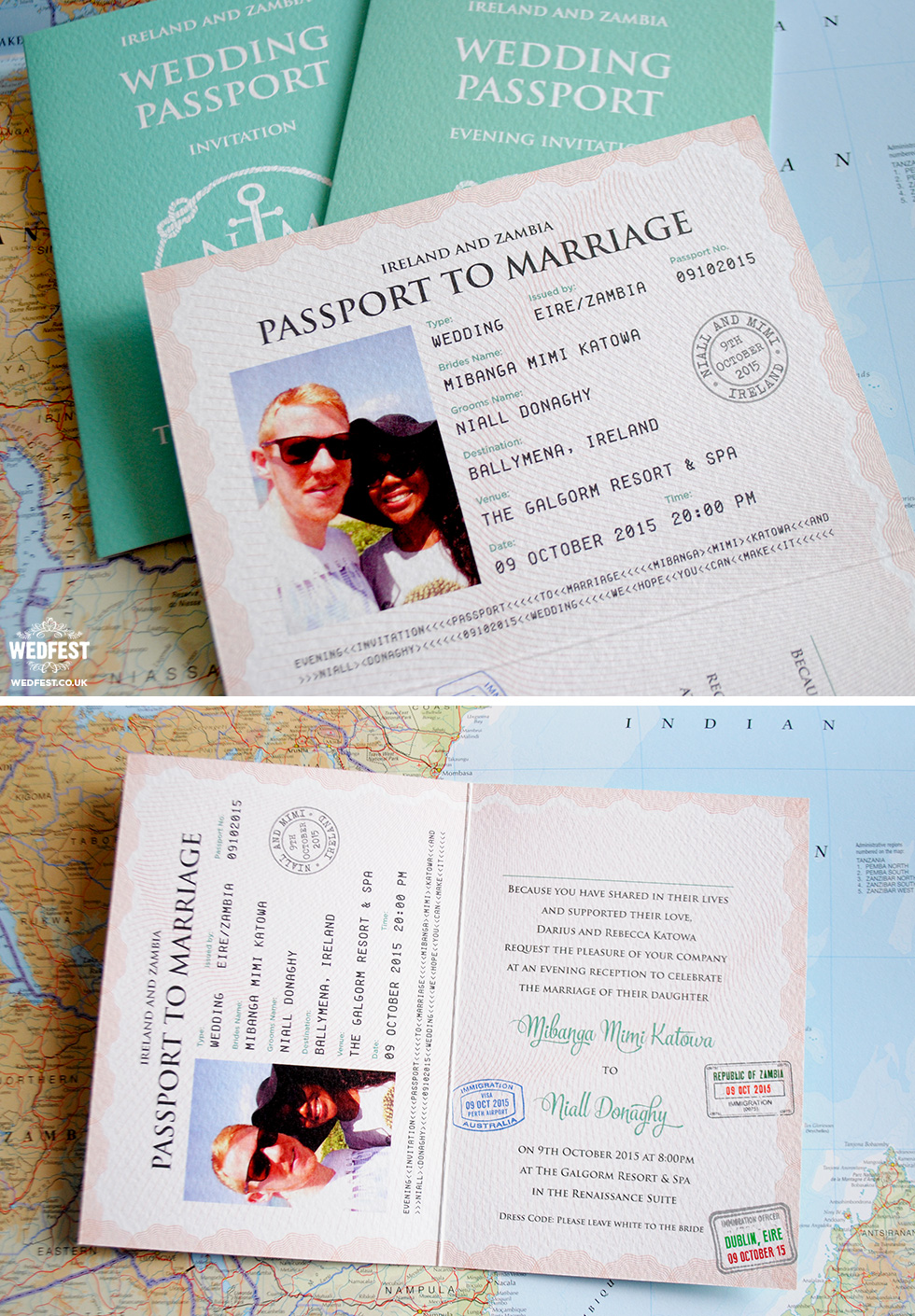 passport to marriage wedding invitation