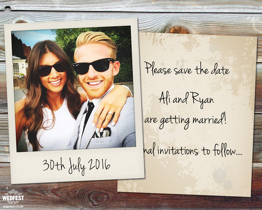 polaroid wedding save the date