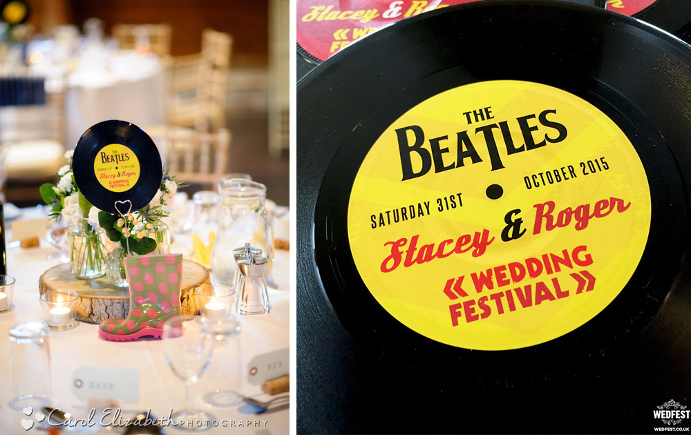 the beatles vinyl record wedding stationery