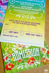 Wedding Admission Ticket RSVP Cards
