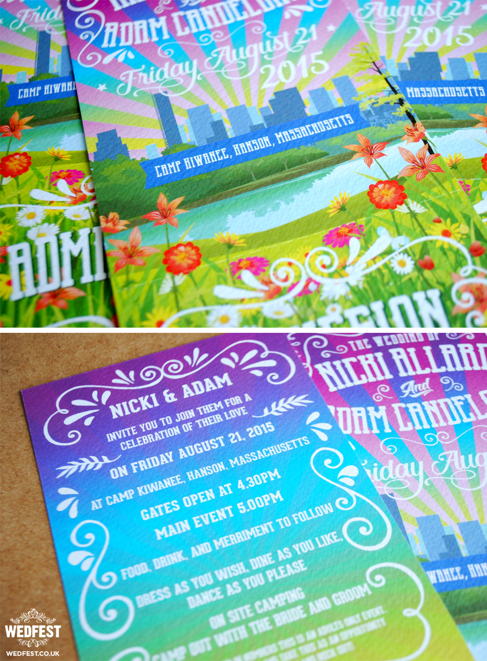 music festival wedding invites