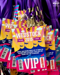 wedstock festival wedding lanyard programme