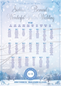 Winter Wedding Seating chart