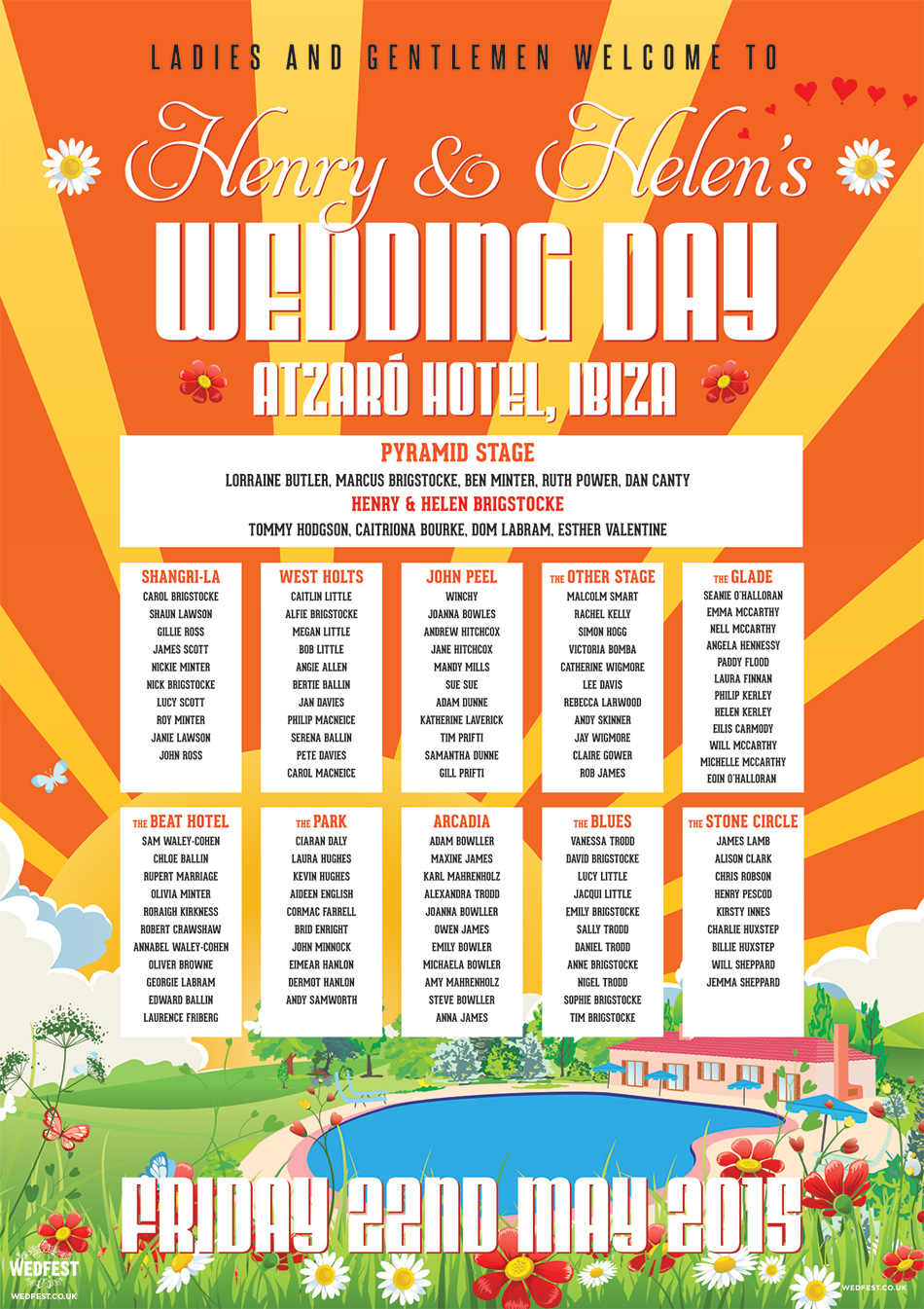 Atzaro Hotel Ibiza Wedding Table Seating Plan