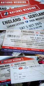 rugby ticket wedding invites