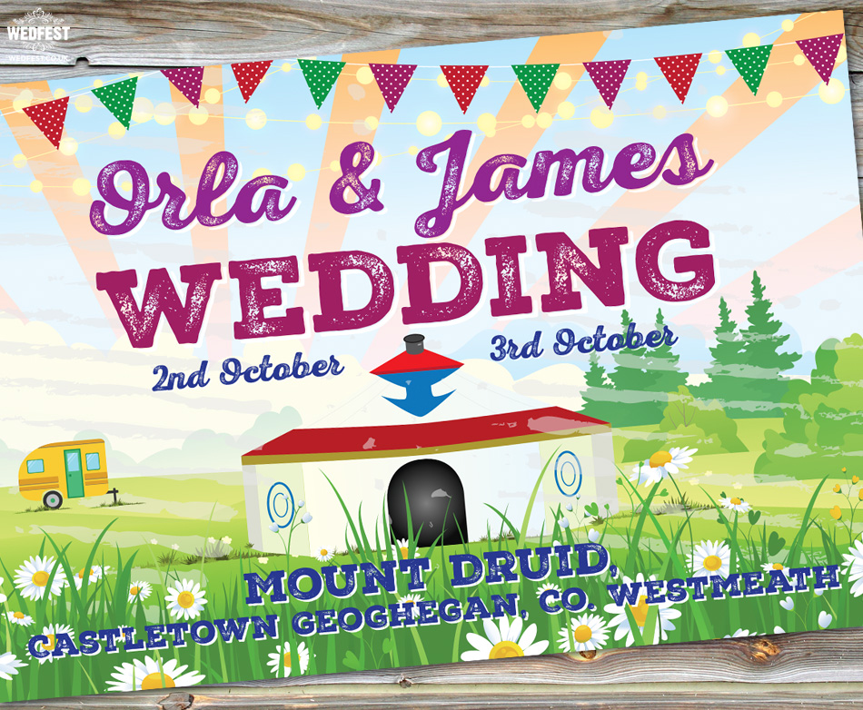 mount druid festival wedding invite