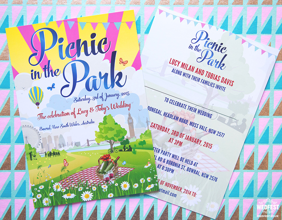 Picnic in the Park London Wedding Invites